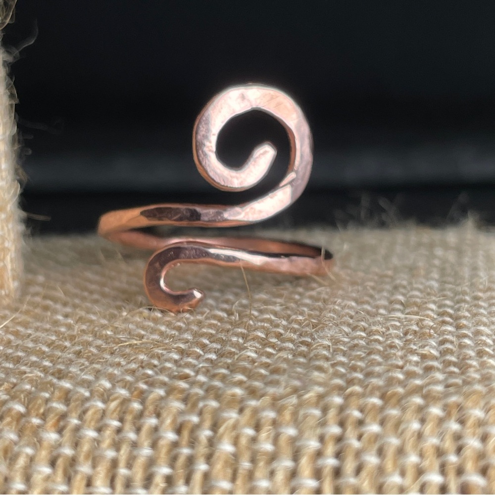 Artisan Made Hammered Copper Spiral Ring Adjustable Statement Boho
Jewelry - Picture 3 of 6